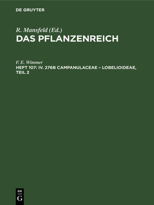 cover image of IV. 276b Campanulaceae – Lobelioideae, Teil 2